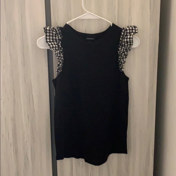 Ruffled Plaid Sleeved Tank (S) - Picture 1 of 4